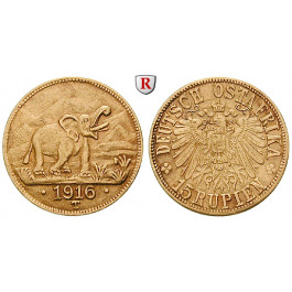 Nebengebiete, Deutsch-Ostafrika, 15 Rupien 1916, Tabora, f.vz, J. 728b