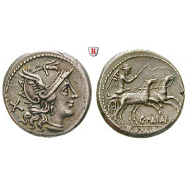 Römische Republik, C. Maianius, Denar 153 v.Chr., ss-vz