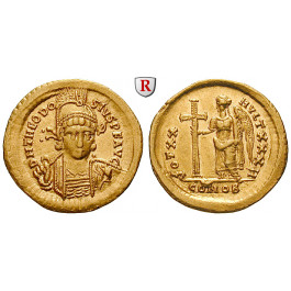 Römische Kaiserzeit, Theodosius II., Solidus 420-423, vz