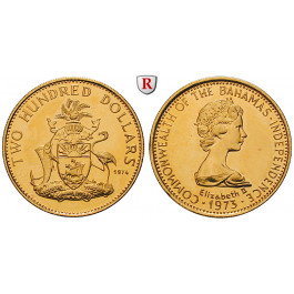 Bahamas, Elizabeth II., 200 Dollars 1974, 9,98 g fein, vz
