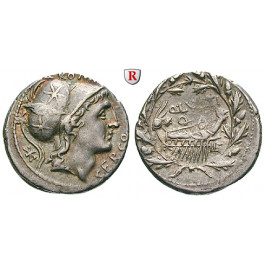 Römische Republik, Q. Lutatius Cerco, Denar 109-108 v.Chr., ss+