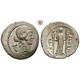 Römische Republik, P. Clodius, Denar 42 v.Chr., vz