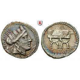 Römische Republik, P. Furius Crassipes, Denar 84 v.Chr., ss-vz