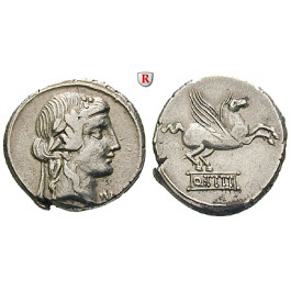 Römische Republik, Q. Titius, Denar 90 v.Chr., ss+