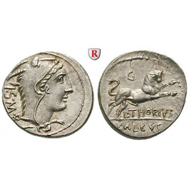 Römische Republik, L. Thorius Balbus, Denar 105 v.Chr., vz-st