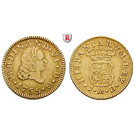 Spanien, Ferdinand VI., 1/2 Escudo 1755, ss