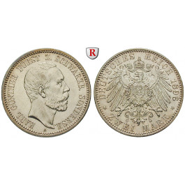 Deutsches Kaiserreich, Schwarzburg-Sondershausen, Karl Günther, 2 Mark 1896, A, vz/vz-st, J. 168