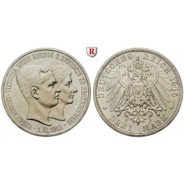 Deutsches Kaiserreich, Braunschweig, Ernst August, 3 Mark 1915, ohne Lüneburg, A, vz, J. 55