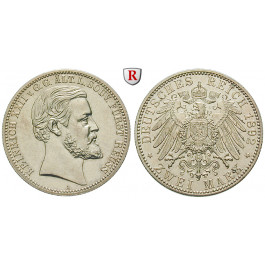 Deutsches Kaiserreich, Reuss-Greiz, Heinrich XXII., 2 Mark 1892, A, f.vz/vz+, J. 117