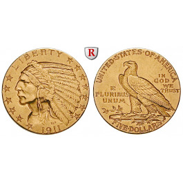 USA, 5 Dollars 1911, 7,52 g fein, ss-vz