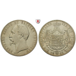 Sachsen, Sachsen-Meiningen, Bernhard Erich Freund, Vereinstaler 1866, ss