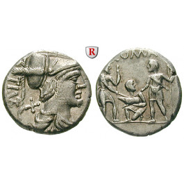 Römische Republik, Ti. Veturius, Denar 137 v.Chr., vz/ss-vz