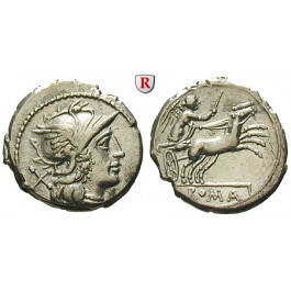Römische Republik, Anonym, Denar 157-156 v.Chr., f.vz