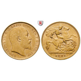Grossbritannien, Edward VII., Half-Sovereign 1907, ss-vz