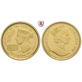 Gibraltar, Elisabeth II., 1/5 Crown 1992, 6,21 g fein, PP