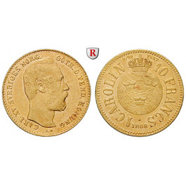 Schweden, Karl XV., Carolin - 10 Francs 1868, ss-vz