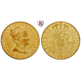 Spanien, Isabella II., 80 Reales 1838, 5,85 g fein, ss