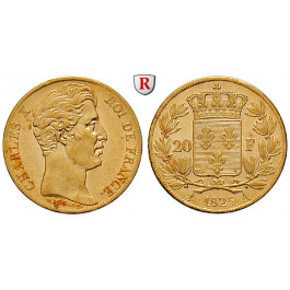 Frankreich, Charles X., 20 Francs 1825, 5,81 g fein, vz
