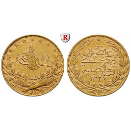 Osmanisches Reich, Mohammed V., 100 Piaster 1915, 6,62 g fein, ss-vz