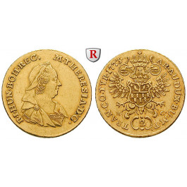 Römisch Deutsches Reich, Maria Theresia, Doppeldukat 1773, ss-vz