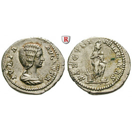 Römische Kaiserzeit, Julia Domna, Frau des Septimius Severus, Denar 202, f.vz