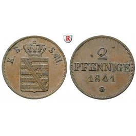 Sachsen, Königreich Sachsen, Friedrich August II., 2 Pfennig 1841, vz