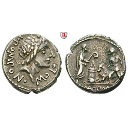 Römische Republik, L. Pomponius Molo, Denar 97 v.Chr., ss-vz