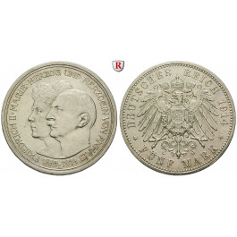 Deutsches Kaiserreich, Anhalt, Friedrich II., 5 Mark 1914, Silberhochzeit, A, ss-vz, J. 25