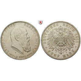 Deutsches Kaiserreich, Bayern, Luitpold, Prinzregent, 5 Mark 1911, 90. Geburtstag, D, vz, J. 50