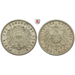 Deutsches Kaiserreich, Lübeck, 2 Mark 1905, A, ss-vz/vz, J. 81