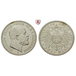Deutsches Kaiserreich, Oldenburg, Nicolaus Friedrich Peter, 2 Mark 1891, A, ss-vz/vz, J. 93