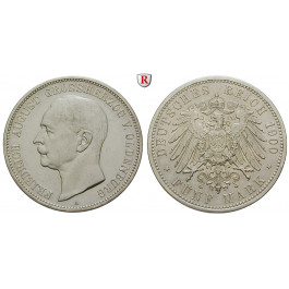 Deutsches Kaiserreich, Oldenburg, Friedrich August, 5 Mark 1900, A, f.vz/vz+, J. 95