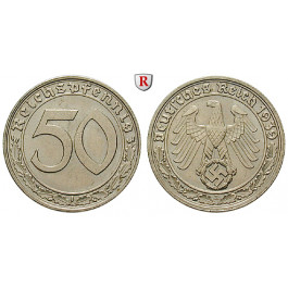 Drittes Reich, 50 Reichspfennig 1939, E, vz, J. 365