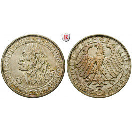 Weimarer Republik, 3 Reichsmark 1928, Dürer, D, vz, J. 332