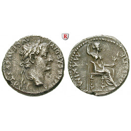 Römische Kaiserzeit, Tiberius, Denar 14-37, ss+