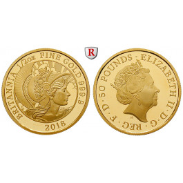 Grossbritannien, Elizabeth II., 50 Pounds 2018, 15,55 g fein, PP
