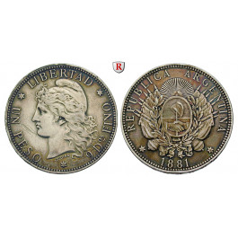 Argentinien, Republik, Peso 1881, ss