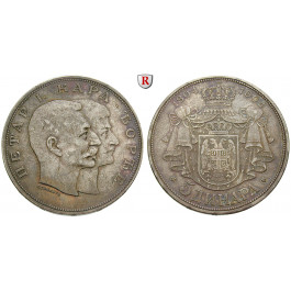 Serbien, Peter I., 5 Dinara 1904, ss