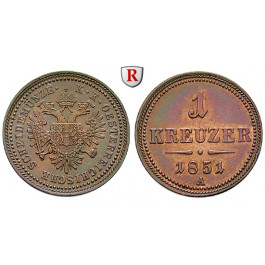 Österreich, Kaiserreich, Franz Joseph I., Kreuzer 1851, vz+