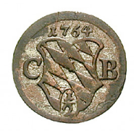 Bayern, Herzogtum, Maximilian III. Joseph, 1/2 Kreuzer 1764, ss-vz