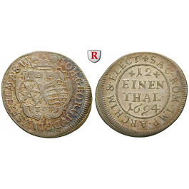 Sachsen, Albertinische Linie, Johann Georg IV., 1/12 Taler 1694, ss+