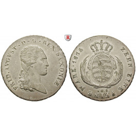 Sachsen, Königreich Sachsen, Friedrich August I., Konventionstaler 1816, vz/vz-st