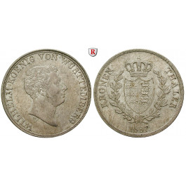 Württemberg, Herzogtum Württemberg (Kgr. ab 1806), Wilhelm I., Kronentaler 1837, ss+/vz