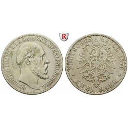 Deutsches Kaiserreich, Mecklenburg-Schwerin, Friedrich Franz II., 2 Mark 1876, A, ss, J. 84