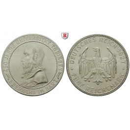 Weimarer Republik, 5 Reichsmark 1927, Uni Tübingen, F, vz/vz+, J. 329