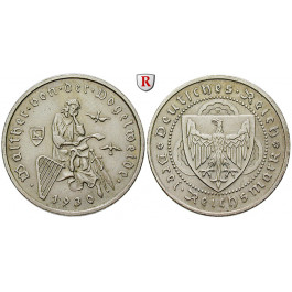 Weimarer Republik, 3 Reichsmark 1930, Vogelweide, E, f.vz, J. 344