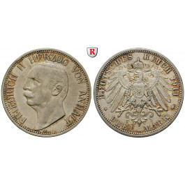 Deutsches Kaiserreich, Anhalt, Friedrich II., 3 Mark 1911, A, ss-vz, J. 23