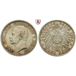 Deutsches Kaiserreich, Sachsen-Weimar-Eisenach, Carl Alexander, 2 Mark 1898, Zum 80. Geburtstag, A, ss-vz/vz-st, J. 156