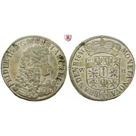 Brandenburg-Preussen, Kurfürstentum Brandenburg, Friedrich III., 2/3 Taler 1691, vz