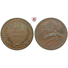 Nebengebiete, Deutsch-Neuguinea, 10 Neu-Guinea Pfennig 1894, Paradiesvogel, A, vz, J. 703